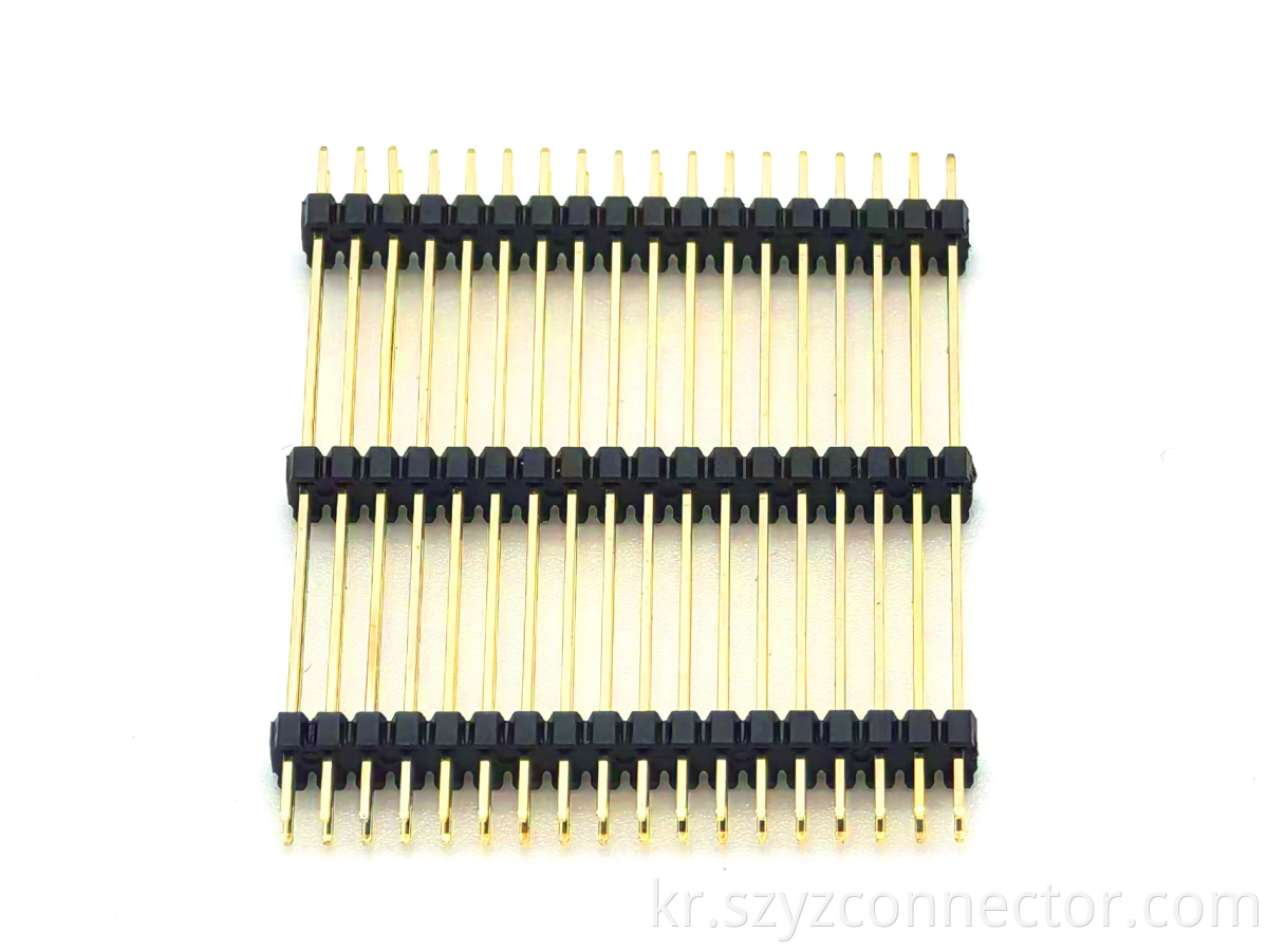 2.0mm Pitch Pin Header Connector Dual Row Straight Three-layer Plastic SQ0.5mm H:6.0mm 2*18P